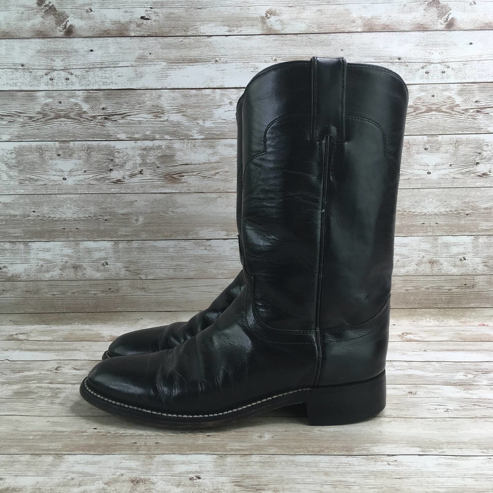 Tony Lama Cowboy Roper Boot Womens 5 Solid Black